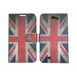 Pochette pour Samsung Galaxy Note 2 / N7100 simili-cuir drapeau vintage Angleterre / UK + film protectin écran