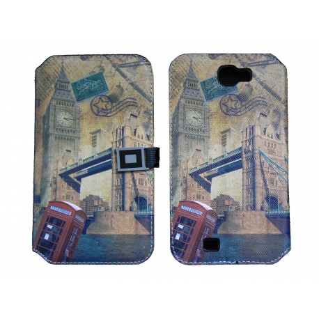 Pochette pour Samsung Galaxy Note 2 / N7100 simili-cuir Big Ben + film protectin écran