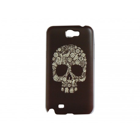 Coque pour Samsung Galaxy Note 2/N7100 marron tête de mort+ film protection écran offert