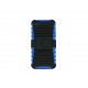Coque silicone pour Iphone 5 semi-rigide bleue support TV + film protection écran offert