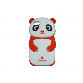 Coque silicone pour Iphone 5 panda rouge + film protection écran offert