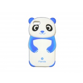 Coque silicone pour Iphone 5 panda bleu + film protection écran offert