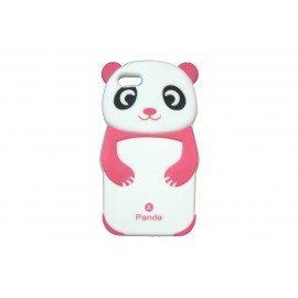 Coque silicone pour Iphone 5 panda rose + film protection écran offert