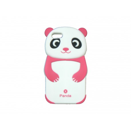 Coque silicone pour Iphone 5 panda rose + film protection écran offert