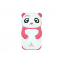 Coque silicone pour Iphone 5 panda rose + film protection écran offert