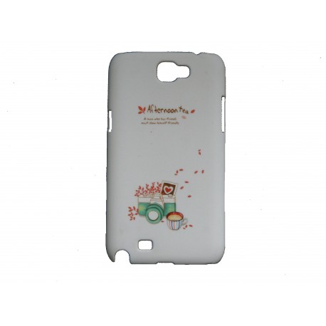 Coque pour Samsung Galaxy Note 2/N7100 blanche appareil photo + film protection écran offert