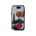 Coque pour Samsung Galaxy Note 2 - N7100  drapeau Angleterre/UK Westminster voiture rouge + film protection écran offert