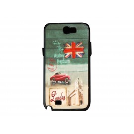 Coque pour Samsung Galaxy Note 2 - N7100  drapeau Angleterre/UK Tower Bridge voiture rouge + film protection écran offert