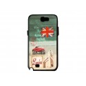 Coque pour Samsung Galaxy Note 2 - N7100  drapeau Angleterre/UK Tower Bridge voiture rouge + film protection écran offert