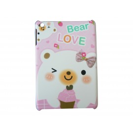 Coque pour Ipad Mini rose ourson barrette + film protection écran offert