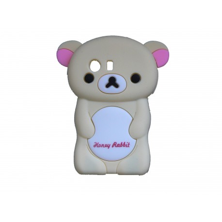 Coque silicone pour Samsung Galaxy Y/S5360 ourson beige + film protection écran offert