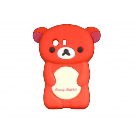 Coque silicone pour Samsung Galaxy Y/S5360 ourson rouge + film protection écran offert