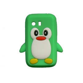 Coque silicone pour Samsung Galaxy Y/S5360 pingouin vert + film protection écran offert