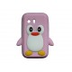 Coque silicone pour Samsung Galaxy Y/S5360 pingouin rose + film protection écran offert