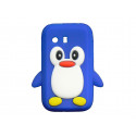 Coque silicone pour Samsung Galaxy Y/S5360 pingouin bleu + film protection écran offert