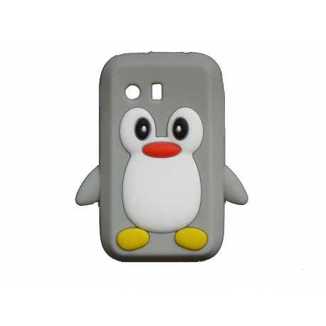 Coque silicone pour Samsung Galaxy Y/S5360 pingouin gris + film protection écran offert