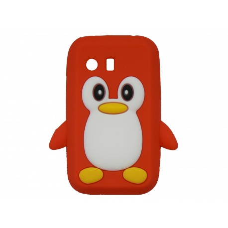 Coque silicone pour Samsung Galaxy Y/S5360 pingouin rouge + film protection écran offert