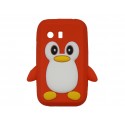 Coque silicone pour Samsung Galaxy Y/S5360 pingouin rouge + film protection écran offert