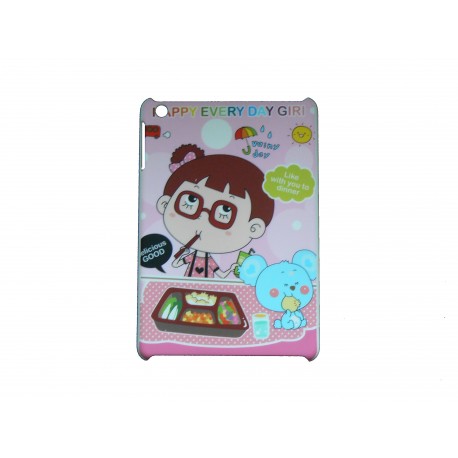 Coque pour Ipad Mini petite fille diner + film protection écran offert