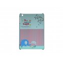 Coque pour Ipad Mini rayée rose éléphant bleu + film protection écran offert