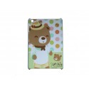 Coque pour Ipad Mini ours brun chapeau + film protection écran offert