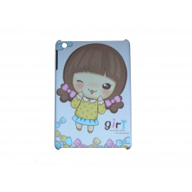 Coque pour Ipad Mini petite fille pull jaune + film protection écran offert