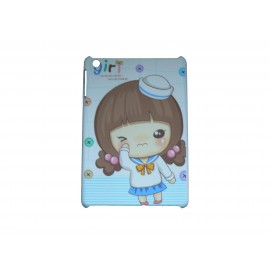 Coque pour Ipad Mini petite fille chapeau + film protection écran offert