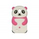 Coque silicone pour Samsung Galaxy S4 / I9500 panda blanc et rose bonbon + film protection écran offert