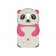 Coque silicone pour Samsung Galaxy S4 / I9500 panda blanc et rose bonbon + film protection écran offert