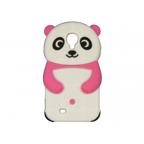 Coque silicone pour Samsung Galaxy S4 / I9500 panda blanc et rose bonbon + film protection écran offert