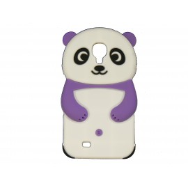 Coque silicone pour Samsung Galaxy S4 / I9500 panda blanc et violet + film protection écran offert