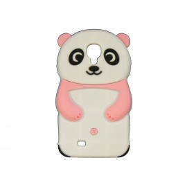 Coque silicone pour Samsung Galaxy S4 / I9500 panda blanc et rose + film protection écran offert