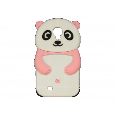 Coque silicone pour Samsung Galaxy S4 / I9500 panda blanc et rose + film protection écran offert