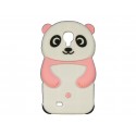 Coque silicone pour Samsung Galaxy S4 / I9500 panda blanc et rose + film protection écran offert