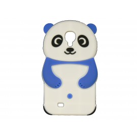 Coque silicone pour Samsung Galaxy S4 / I9500 panda blanc et bleu + film protection écran offert