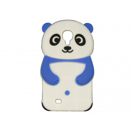 Coque silicone pour Samsung Galaxy S4 / I9500 panda blanc et bleu + film protection écran offert