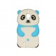 Coque silicone pour Samsung Galaxy S4 / I9500 panda blanc et bleu turquoise + film protection écran offert
