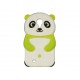 Coque silicone pour Samsung Galaxy S4 / I9500 panda blanc et vert + film protection écran offert