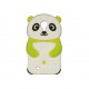 Coque silicone pour Samsung Galaxy S4 / I9500 panda blanc et vert + film protection écran offert