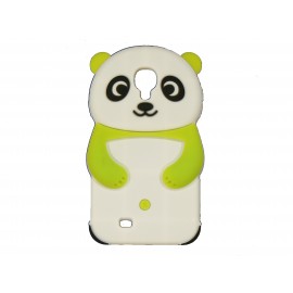 Coque silicone pour Samsung Galaxy S4 / I9500 panda blanc et vert + film protection écran offert