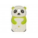 Coque silicone pour Samsung Galaxy S4 / I9500 panda blanc et vert + film protection écran offert