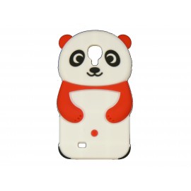 Coque silicone pour Samsung Galaxy S4 / I9500 panda blanc et rouge + film protection écran offert