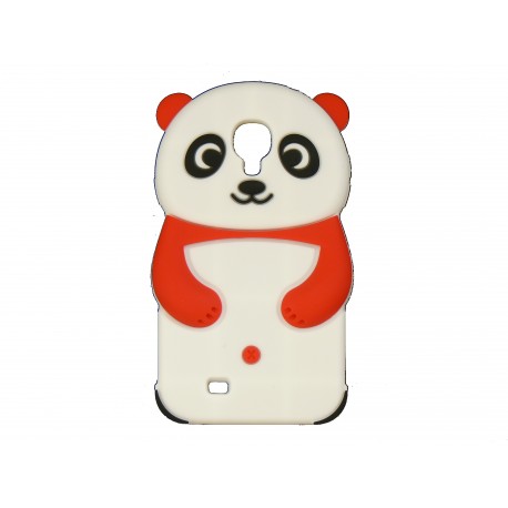 Coque silicone pour Samsung Galaxy S4 / I9500 panda blanc et rouge + film protection écran offert