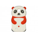 Coque silicone pour Samsung Galaxy S4 / I9500 panda blanc et rouge + film protection écran offert