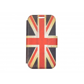 Pochette pour Samsung I9500 Galaxy S4 simili-cuir drapeau UK/Angleterre vintage + film protectin écran