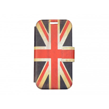 Pochette pour Samsung I9500 Galaxy S4 simili-cuir drapeau UK/Angleterre vintage + film protectin écran