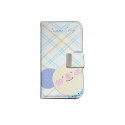 Pochette pour Samsung I9500 Galaxy S4 simili-cuir koala rayée bleue + film protectin écran