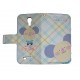 Pochette pour Samsung I9500 Galaxy S4 simili-cuir koala rayée bleue + film protectin écran