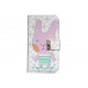 Pochette pour Samsung I9500 Galaxy S4 simili-cuir lapin rose + film protectin écran