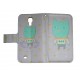 Pochette pour Samsung I9500 Galaxy S4 simili-cuir petit loup vert + film protectin écran